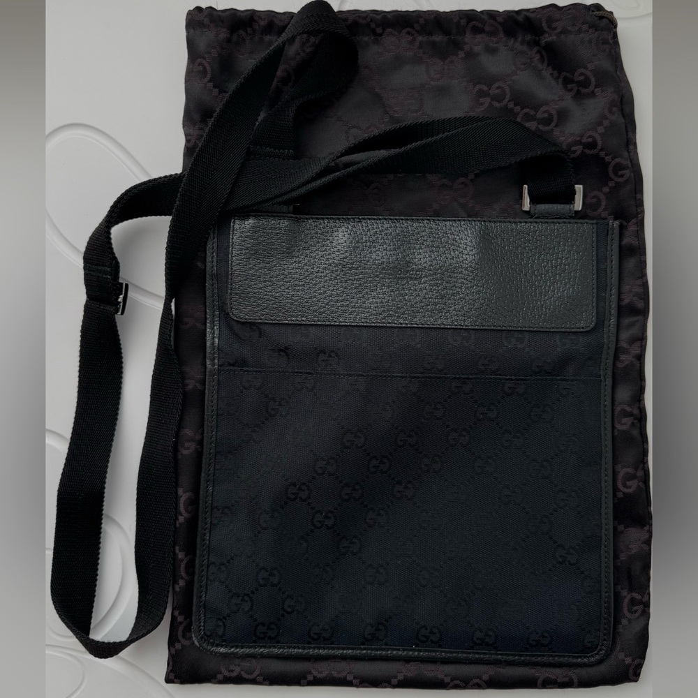 Gucci GG Canvas Black Crossbody Bag circa late 2000s